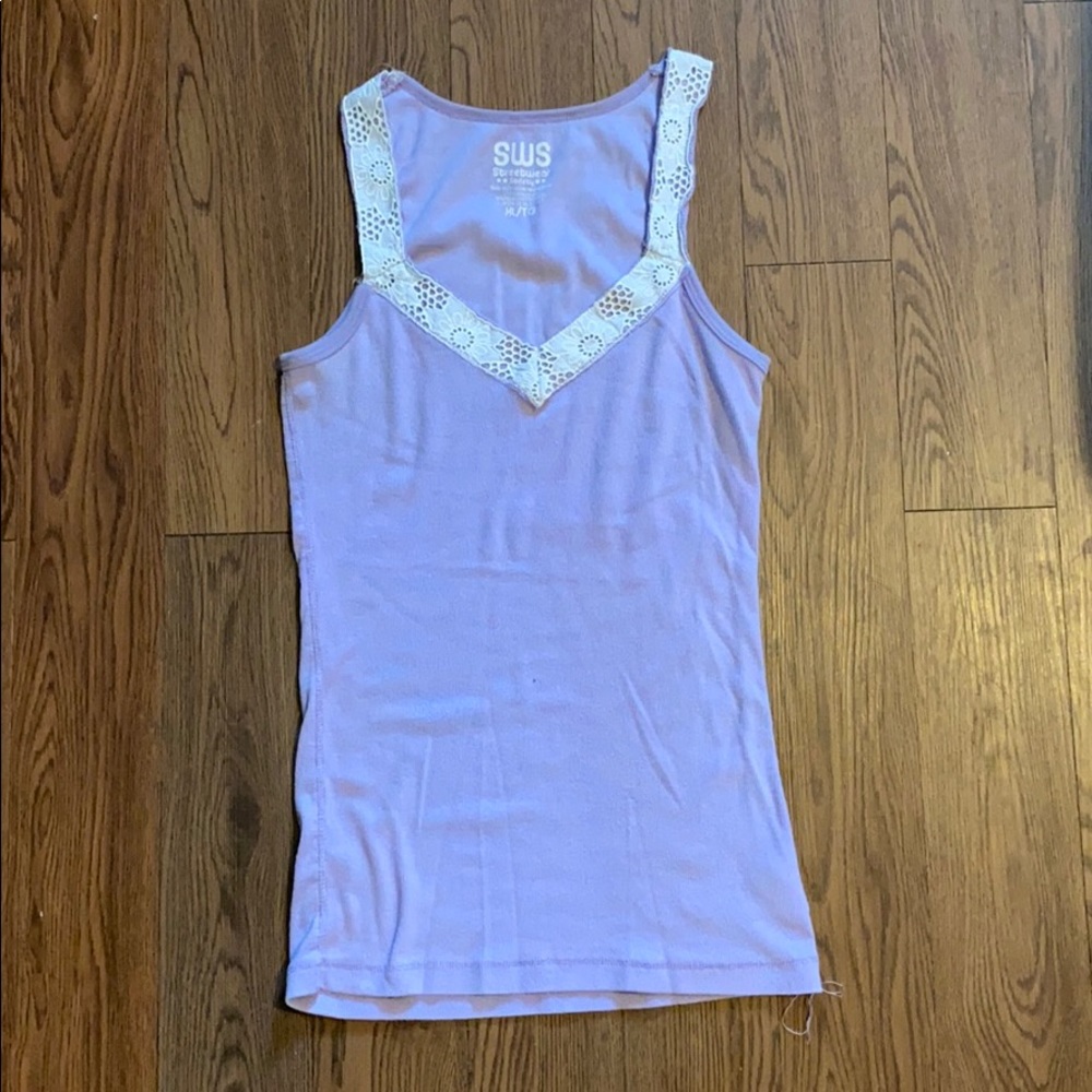 Purple lace tank, gently used